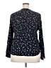 Pale Sky 100% Rayon Polka Dots Floral Black Long Sleeve Blouse Size XXL - photo 2