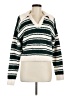 Lush 100% Polyester Stripes Green Pullover Sweater Size M - photo 1