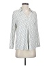 Modern Works Stripes White 3/4 Sleeve Button-Down Shirt Size M - photo 1
