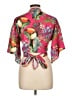 Shein Tropical Pink Short Sleeve Blouse Size 12 - photo 2