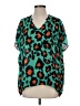 CAbi 100% Polyester Teal Short Sleeve Blouse Size XS - photo 1