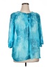 Avenue 100% Polyester Teal 3/4 Sleeve Blouse Size 14 Plus - photo 1