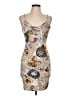 Popular 21 Graphic Silver Cocktail Dress Size L - photo 1