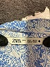 Zara 100% Viscose Paisley Blue Long Sleeve Blouse Size M - photo 7