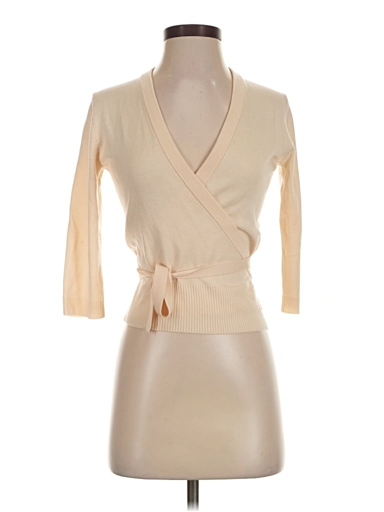 Pre-owned Theory Cardigan Sweater In Tan