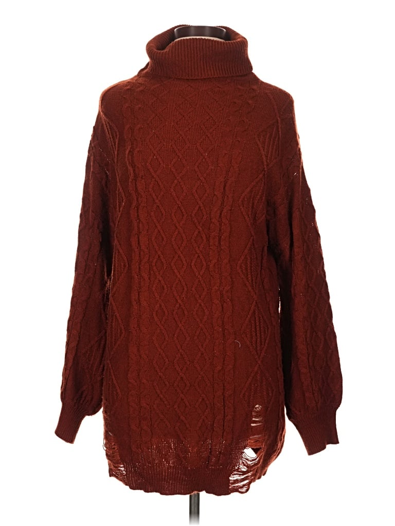 Pre-owned Lulus Turtleneck Sweater In Burgundy