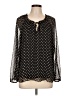 LC Lauren Conrad 100% Polyester Polka Dots Black Long Sleeve Blouse Size L - photo 1