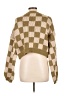 Blue Blush Checkered-gingham Tan Pullover Sweater Size L - photo 2