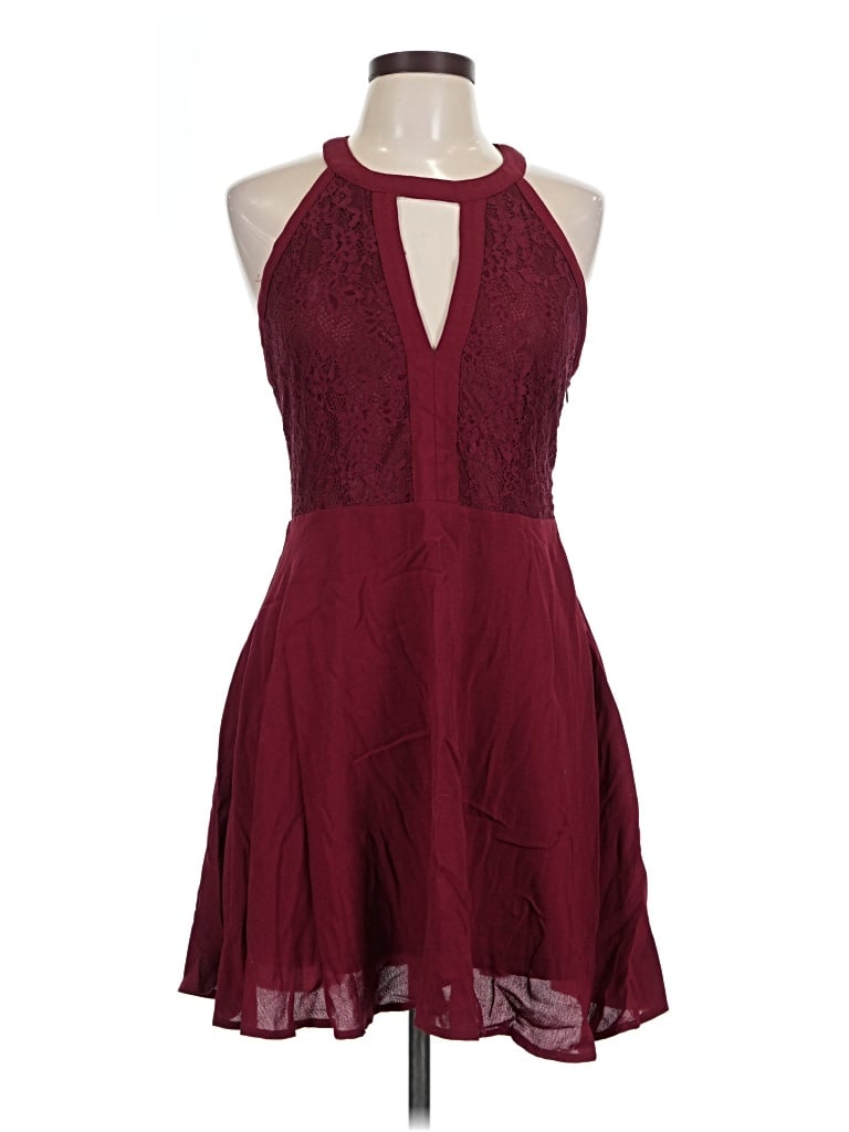 Pre-owned Lulus Casual Dress In Burgundy