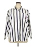 Bobbie Brooks Stripes Purple Long Sleeve Button-Down Shirt Size XXL (estimated) - photo 1