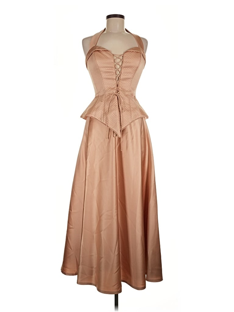 Pre-owned Assorted Brands Cocktail Dress In Tan