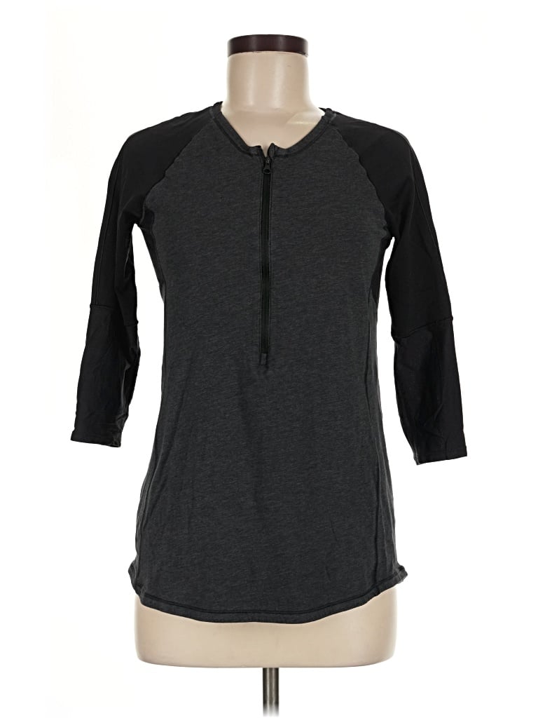 Pre-owned Lululemon Athletica 3/4 Sleeve T-shirt In Gray