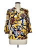 Jessica Rose 100% Polyester Floral Yellow 3/4 Sleeve Blouse Size L - photo 1