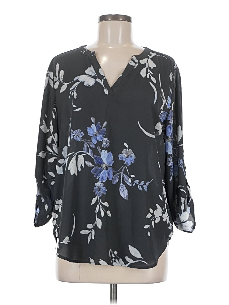 Pre-owned Maurices 3/4 Sleeve Blouse In Black