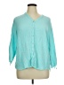 Foxcroft 100% Cotton Teal 3/4 Sleeve Blouse Size XL - photo 1