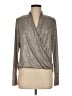 Ariella Metallic Silver Long Sleeve Top Size M - photo 1