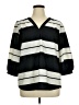 ECI Stripes Black 3/4 Sleeve Blouse Size XL - photo 1