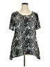 Brittany Black Silver Short Sleeve Blouse Size 2X - photo 1