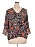 J.Jill 100% Polyester Paisley Black Gray 3/4 Sleeve Blouse Size XL Petite - photo 1