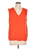 Jennifer Lopez 100% Polyester Orange Sleeveless Blouse Size Lg Petite - photo 1