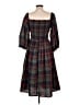 She + Sky Plaid Black Casual Dress Size L - photo 2