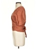 Vetta Brown Short Sleeve Blouse Size XS - photo 5