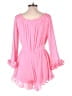 Pink Lily 100% Polyester Solid Pink Romper Size L - photo 2