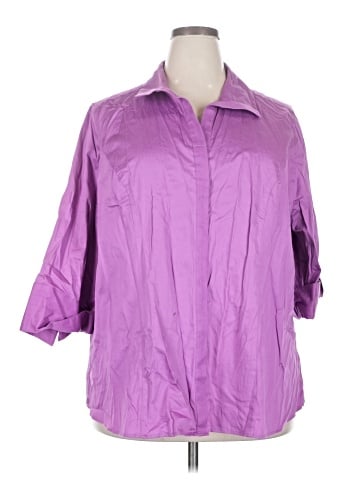 Lane Bryant 3/4 Sleeve Button-Down Shirt (view 1)