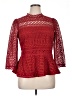 Moulinette Soeurs 100% Polyester Red 3/4 Sleeve Blouse Size 14 - photo 1