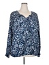 Jessica Simpson Blue Long Sleeve Blouse Size 3X - photo 1