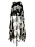 Line & Dot Print Black Casual Skirt Size M - photo 2