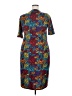 Lularoe Print Multi Color Burgundy Casual Dress Size 3X - photo 2