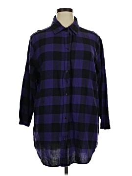Collections Etc. 3/4 Sleeve Button Down Shirt