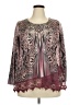 One World Burgundy Long Sleeve Blouse Size 2X - photo 1