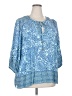 Democracy 100% Rayon Blue 3/4 Sleeve Blouse Size 3X - photo 1