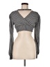 Unbranded Checkered-gingham Black Silver Long Sleeve Top Size M - photo 1