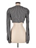 Unbranded Checkered-gingham Black Silver Long Sleeve Top Size M - photo 2