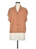 Maison d' Amelie 100% Polyester Houndstooth Orange Short Sleeve Blouse Size M - photo 1
