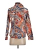 Chico's 100% Cotton Paisley Orange Long Sleeve Blouse Size S - photo 2