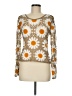American Flirt 100% Acrylic Floral Gold Pullover Sweater Size M - photo 1