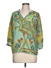 Assorted Brands 100% Polyester Paisley Green 3/4 Sleeve Blouse Size L - photo 1