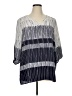 Chaus Stripes Silver Blue 3/4 Sleeve Blouse Size XL - photo 1