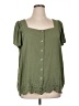 Torrid Green Short Sleeve Blouse Size 1X Plus (1) - photo 1
