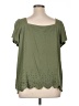Torrid Green Short Sleeve Blouse Size 1X Plus (1) - photo 2