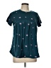 Assorted Brands Stars Teal Short Sleeve Blouse Size L - photo 1