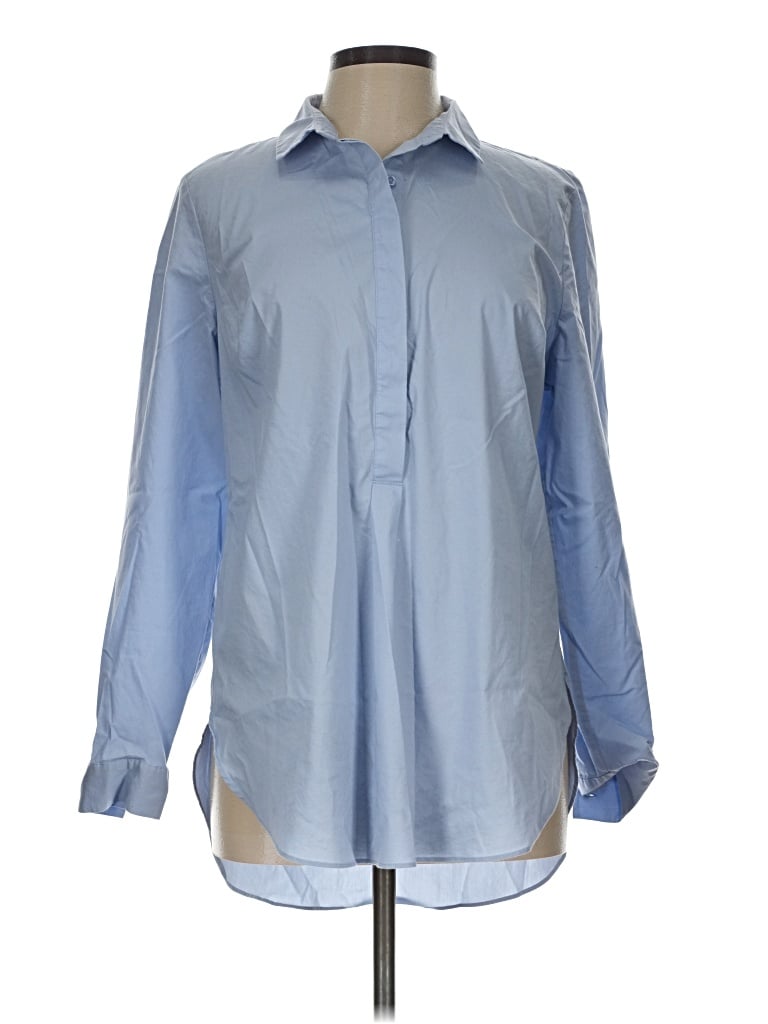 Pre-owned Jaclyn Smith Long Sleeve Blouse In Blue