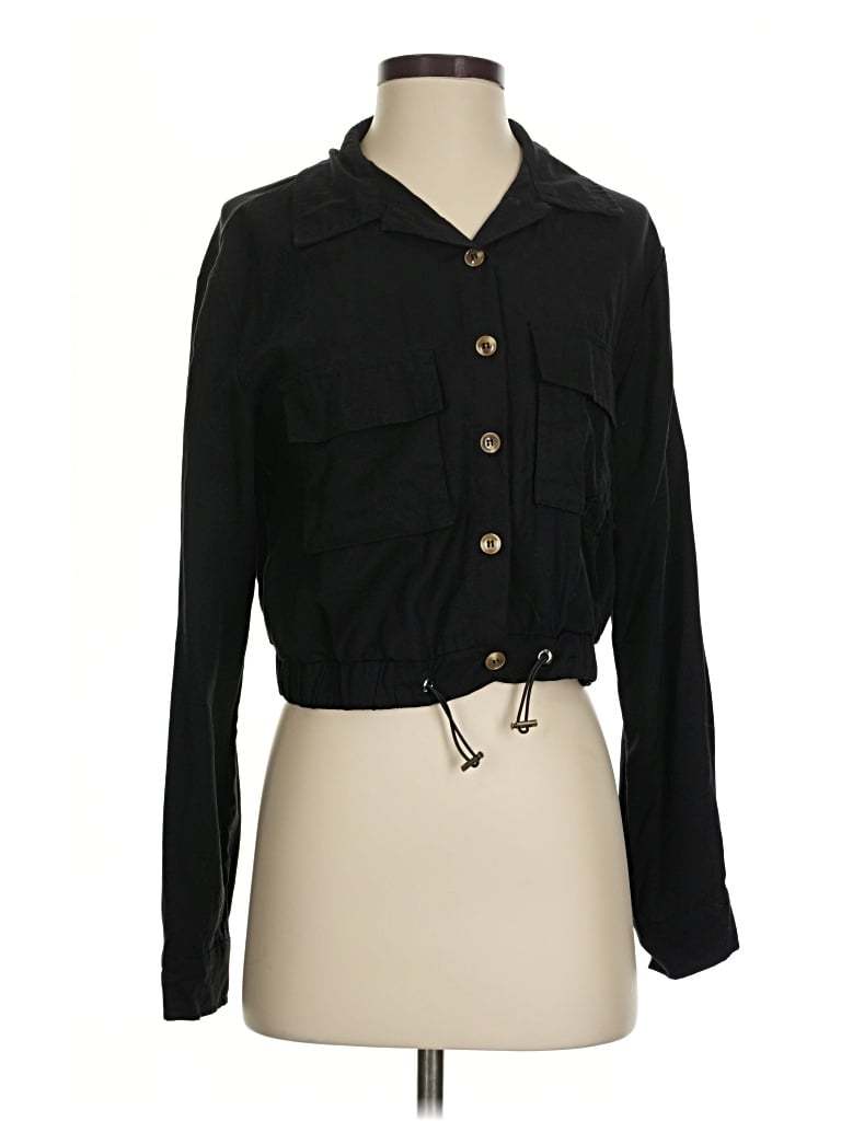 Pre-owned Lulus Long Sleeve Blouse In Black