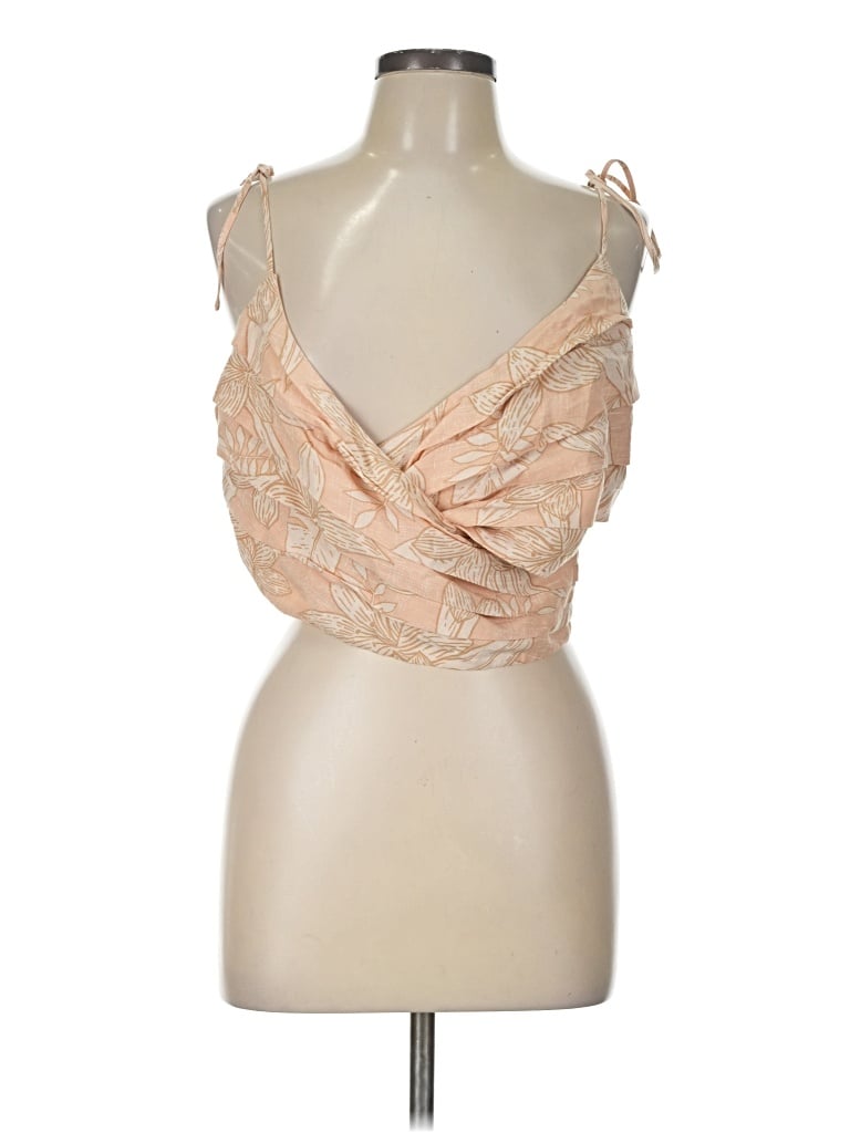 Pre-owned Amuse Society Sleeveless Blouse In Tan