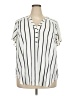 Torrid 100% Polyester Stripes Ivory Short Sleeve Blouse Size 2X Plus (2) - photo 1