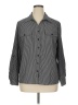 Notations Stripes Gray Long Sleeve Blouse Size XL - photo 1